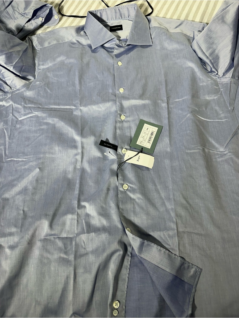 Ermenegildo Zegna Men’s Light Blue Dress Shirt - Luxury Classic Fit 3XL $375